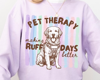 Custom Therapy Dog Sweatshirt, Pet Therapy Comfort Colors Crewneck, Dog Handler Sweater Gift, Appreciation Gift (26779)
