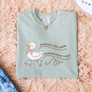 Silly Goose RBT Comfort Colors T-shirt, Behavior Goes Where Reinforcement Flows, ABA Therapy, BT, Bcba, Autism Tee, Behavior Tech, Grad Gift