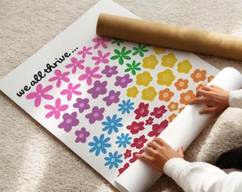 Autism Inclusion Poster, We All Thrive Under Different Conditions, Colorful School Poster, Therapy Room Decor (SJA26111)