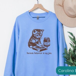 Behavior Analyst Sweatshirt, Gift for BCBA, Cat Lover Sweater, Funny RBT Shirt, ABA Sweatshirt, Behavior Specialist Crew Shirt, Cat Mom Gift Bild 6