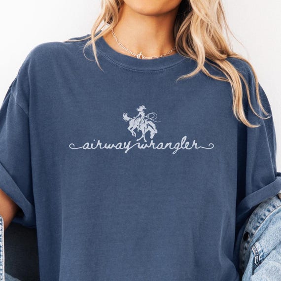 Retro Respiratory Therapist Comfort Colors® Shirt, Western Cowgirl Airways Wrangler RT Shirt, Respiratory Therapy Graduation Gifts, RRT RCP