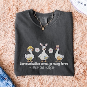 Silly Goose AAC Awareness Comfort Colors Tshirt for BCBA, RBT, Slp, Sped Teacher, Aac Communication, Speech Therapist, Graduation Gift