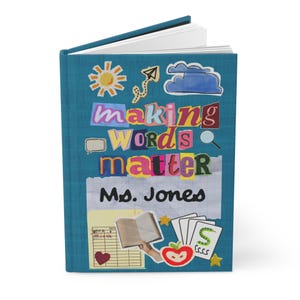 Personalized Reading Teacher Gift, Literacy Interventionalist Journal, Teacher Appreciation Gift (SJA26177) Patina Blue
