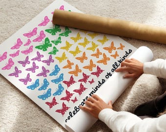 Autism Inclusion Poster, Celebrate Minds of All Kinds, Colorful School Poster, Therapy Room Decor (SJA26110)