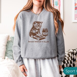 Behavior Analyst Sweatshirt, Gift for BCBA, Cat Lover Sweater, Funny RBT Shirt, ABA Sweatshirt, Behavior Specialist Crew Shirt, Cat Mom Gift Bild 2