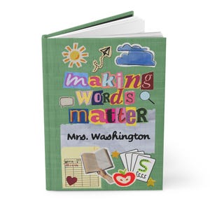 Personalized Reading Teacher Gift, Literacy Interventionalist Journal, Teacher Appreciation Gift (SJA26177) Green