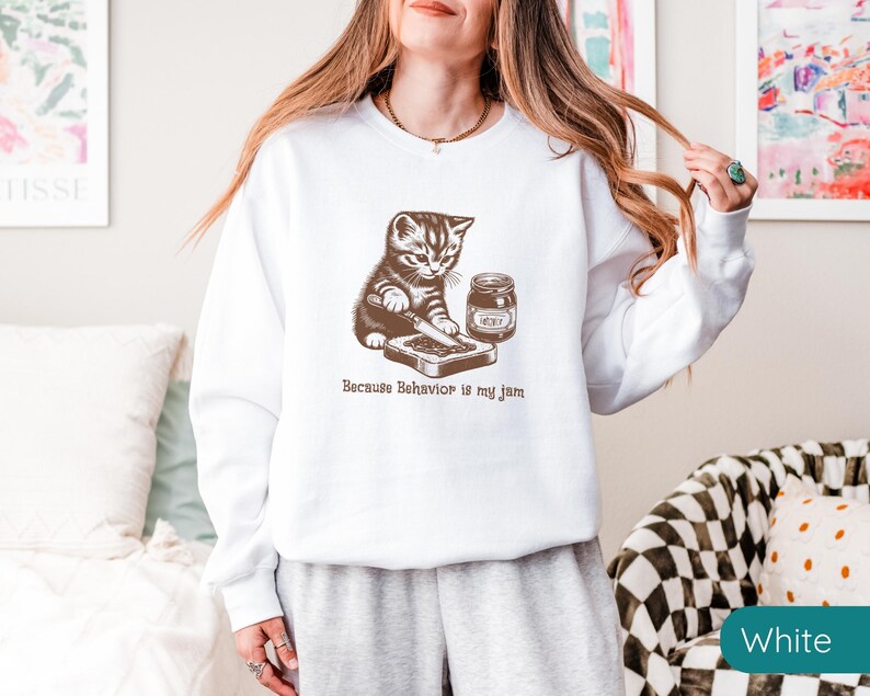 Behavior Analyst Sweatshirt, Gift for BCBA, Cat Lover Sweater, Funny RBT Shirt, ABA Sweatshirt, Behavior Specialist Crew Shirt, Cat Mom Gift Bild 4