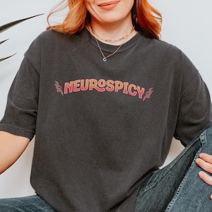 Retro Neurospicy Comfort Colors® Shirt, Minimalist ADHD Neurodivergent Tshirt, Neuro Spicy Mental Health Tee, Neurodiversity Gift for Her