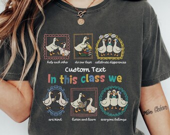Camiseta personalizada para profesores con colores cómodos, camiseta de manga larga "En esta clase nos gusta", camiseta personalizada para el grado escolar, regreso a clases para educación especial (26351)
