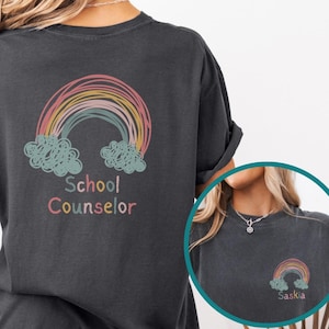 Comfort Colors School Counselor Shirt, Personalized School Therapist, Guidance Counselor, Back to School, Retro School Psychologist Tshirt