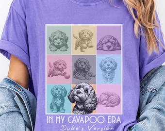 Custom Cavapoo T-Shirt, In My Cavapoo Era, Dog Mom Comfort Colors® Shirt, Christmas Gift for Dog Mom, Dog Owner Gift, Personalized Gift