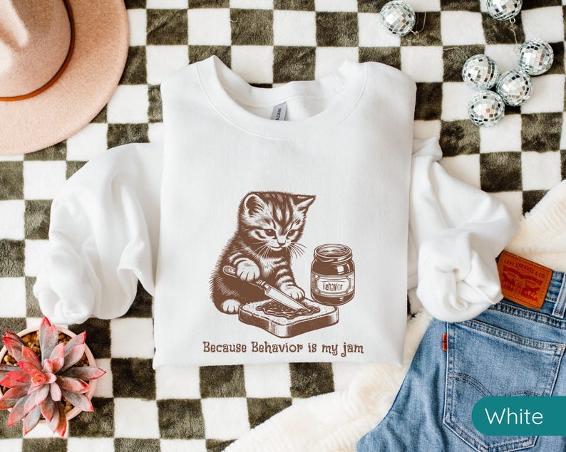 Behavior Analyst Sweatshirt, Gift for BCBA, Cat Lover Sweater, Funny RBT Shirt, ABA Sweatshirt, Behavior Specialist Crew Shirt, Cat Mom Gift Bild 3