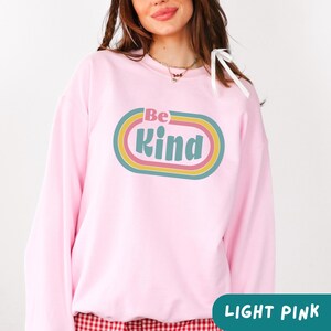 Retro Be Kind Mental Health Tshirt, Comfort Colors Neurodiversity Shirt, Sweatshirt Gift for Teacher, Autism Advocate, Inclusion Sweater Light Pink