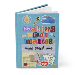 Personalized Reading Teacher Gift, Literacy Interventionalist Journal, Teacher Appreciation Gift (SJA26177) Light Blue