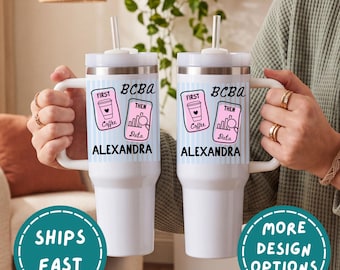 Personalized BCBA Tumbler 40oz, Custom Graduation Gift for BCBA, Appreciation Gift for Aba, Behavior Analyst Gift, Bcba Travel Mug (26781)