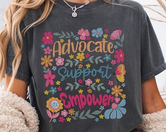 Boho Floral Comfort Colors® Shirt for Social Worker, Advocate Support Empower, Graduation Gift, School Social Work Tshirt, Lsw Msw Lmsw Gift