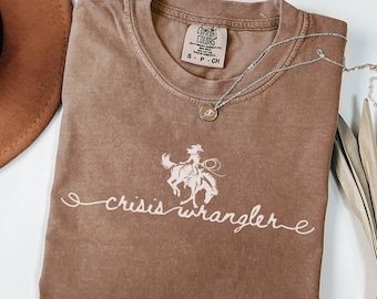 Social Work Comfort Colors Shirt, Western Cowgirl ER Social Work Tshirt, MSW Crisis Tee, LCSW Graduation Gift, School Social Worker Gift