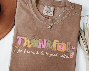 School Counselor Comfort Colors T-Shirt, Student Counselor Fall Long Sleeve Tee, Holiday Gift, Thanksgiving Gift (26596)