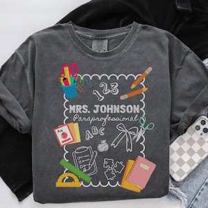 Custom Paraprofessional Comfort Colors Tshirt, SPED Para Professional Shirt, Teachers Assistant Tee, Teachers Aide Shirt, Para Team Gift
