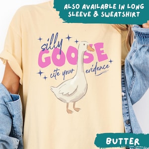 Funny English Teacher Comfort Colors T-Shirt, Retro Silly Goose Teacher Long Sleeve Tee, Crewneck Sweatshirt Gift (26314)