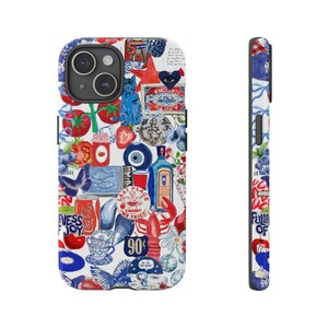 Blue & Red Collage iPhone Case | iPhone 15 14 13 12 11 Pro Max Case, iPhone 15 14 Plus Case, iPhone 13 12 Mini Case, iPhone XS XR