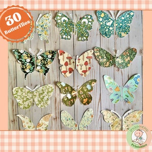 Cottagecore butterfly match for toddler, pattern matching game preschool printable, nature study, Montessori materials homeschool learning