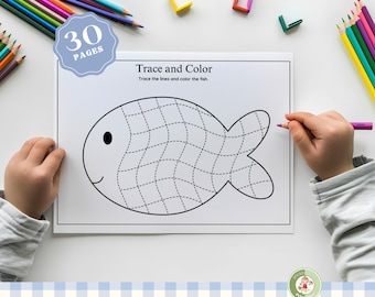 Ocean Tracing Worksheets: Preschool Handwriting Practice (PDF)