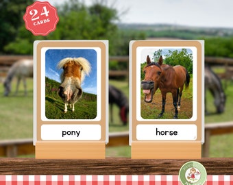 Farm Animal Flashcards: Montessori Vocabulary Cards (PDF)