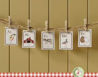 Farm ABC Flashcards: Watercolor Alphabet Learning (PDF)