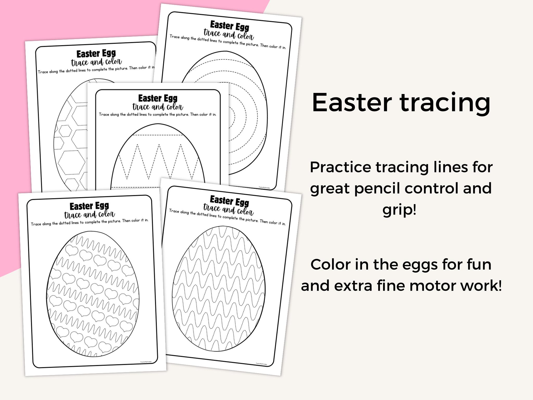30 tracing worksheets for Easter