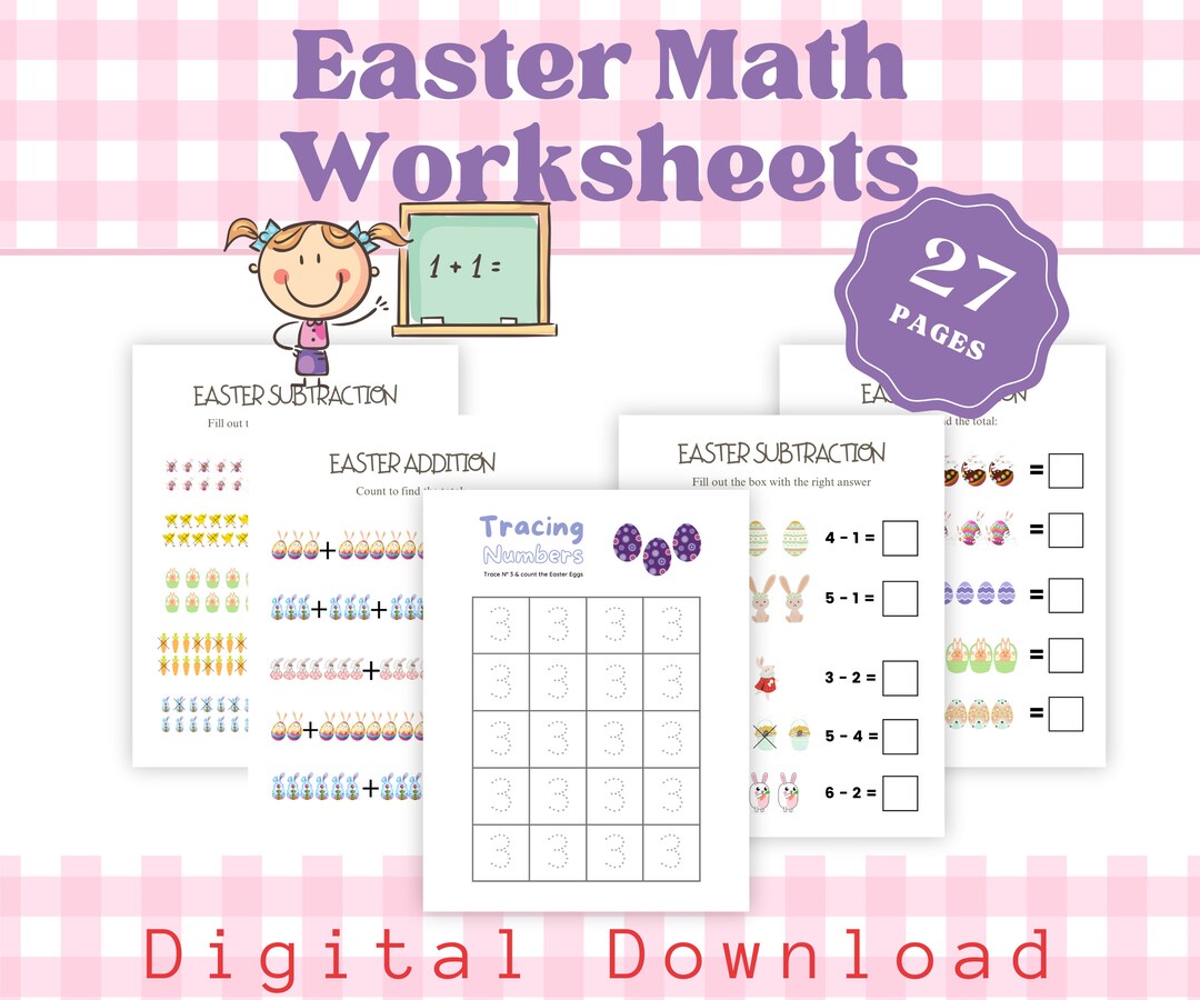 Easter Math Worksheets for Pre-k and Kindergarten, Number Recognition ...