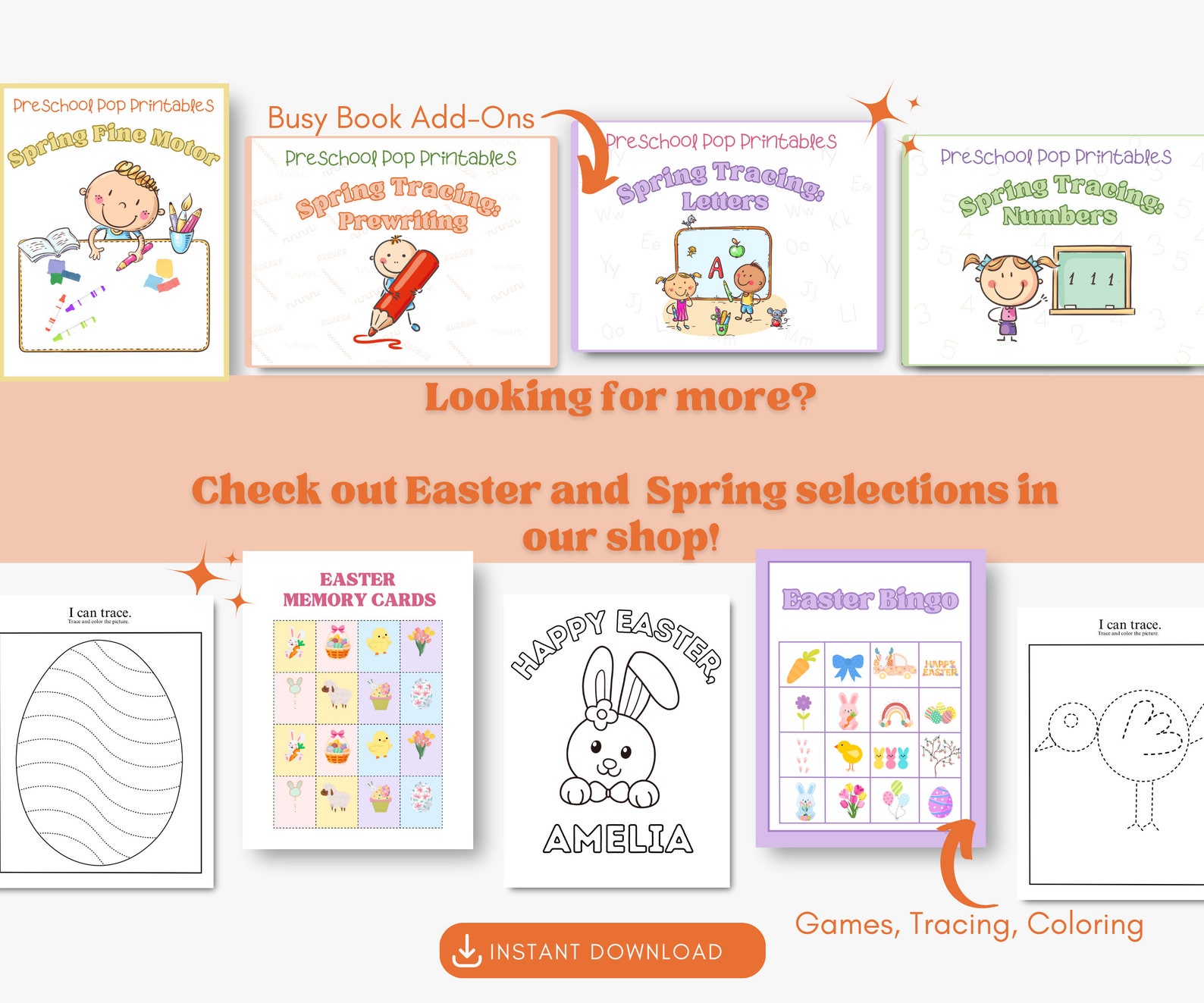 Spring Number Match Puzzle for Preschool, Toddler Counting Activity ...