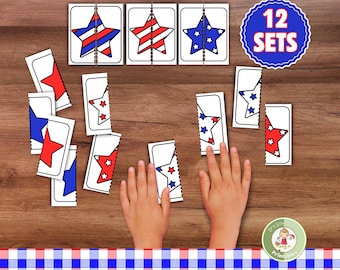 USA Star Memory Puzzle: Puzzles für Vorschulkinder (PDF)