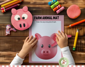Tapetes de plastilina con animales de granja: Actividad de aprendizaje sensorial (PDF)