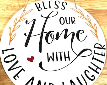 Bless Our Home 10 Inch Round sign