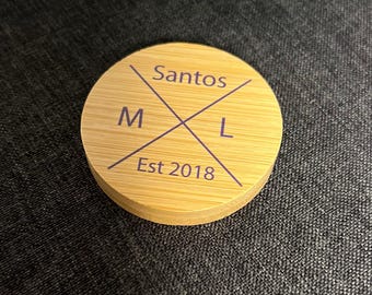 Custom Made Bamboo Wood Bottle Opener and Fridge Magnet about 2.5 inches