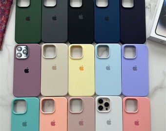 25 Custodia per iPhone in tinta unita Cover per iPhone colorata con logo Soft Shell per Apple15 14 13 12 11 X Pro Max Colore pastello