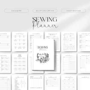 Sewing Planner, PDF Sewing Planner, Sewing Pattern Organizer, Sewing Project, Sewing journal, Quilt Planner, Printable Digital