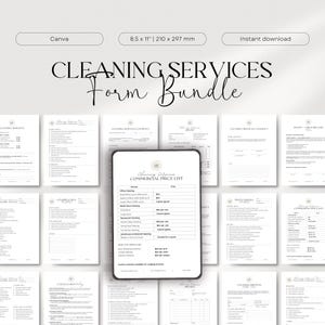 Cleaning Business Forms Bundle, Editable Cleaning Contract, Cleaning Checklist, Commercial Cleaning Proposal, Cleaning Service, Intake Form