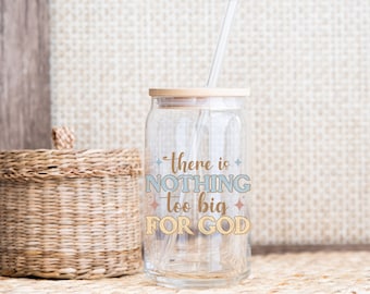 Vaso retro de café con Jesús y Libby, con afirmación cristiana, con tapa y pajita