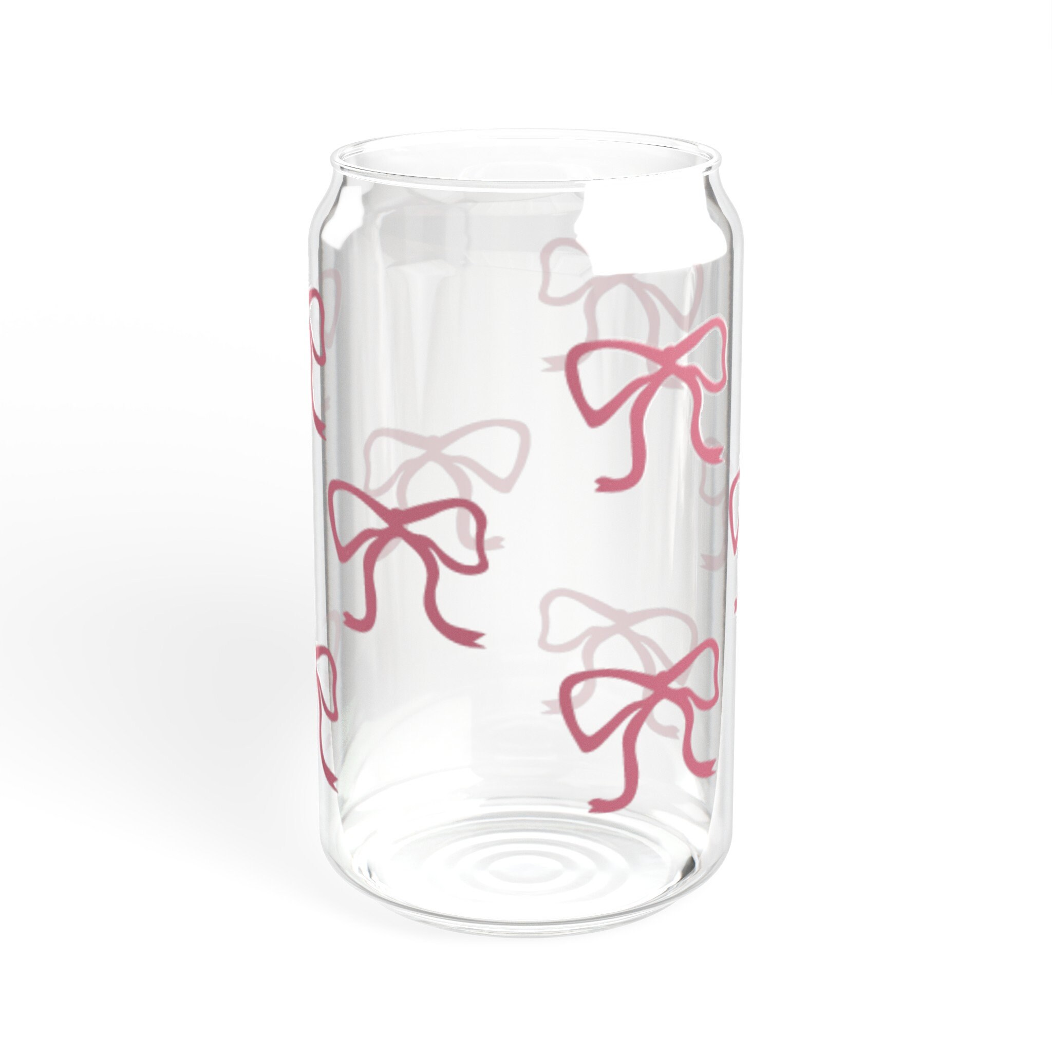 Pink Coquette Bow Cup Coquette Sipper Glass 16oz Cute Dollette Coquette ...