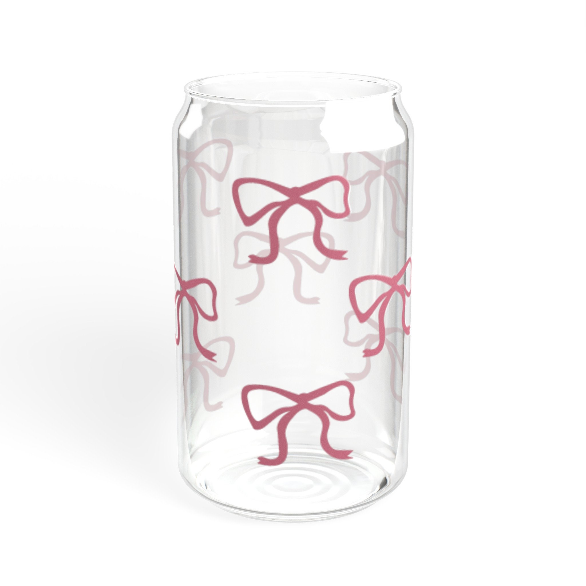 Pink Coquette Bow Cup Coquette Sipper Glass 16oz Cute Dollette Coquette ...