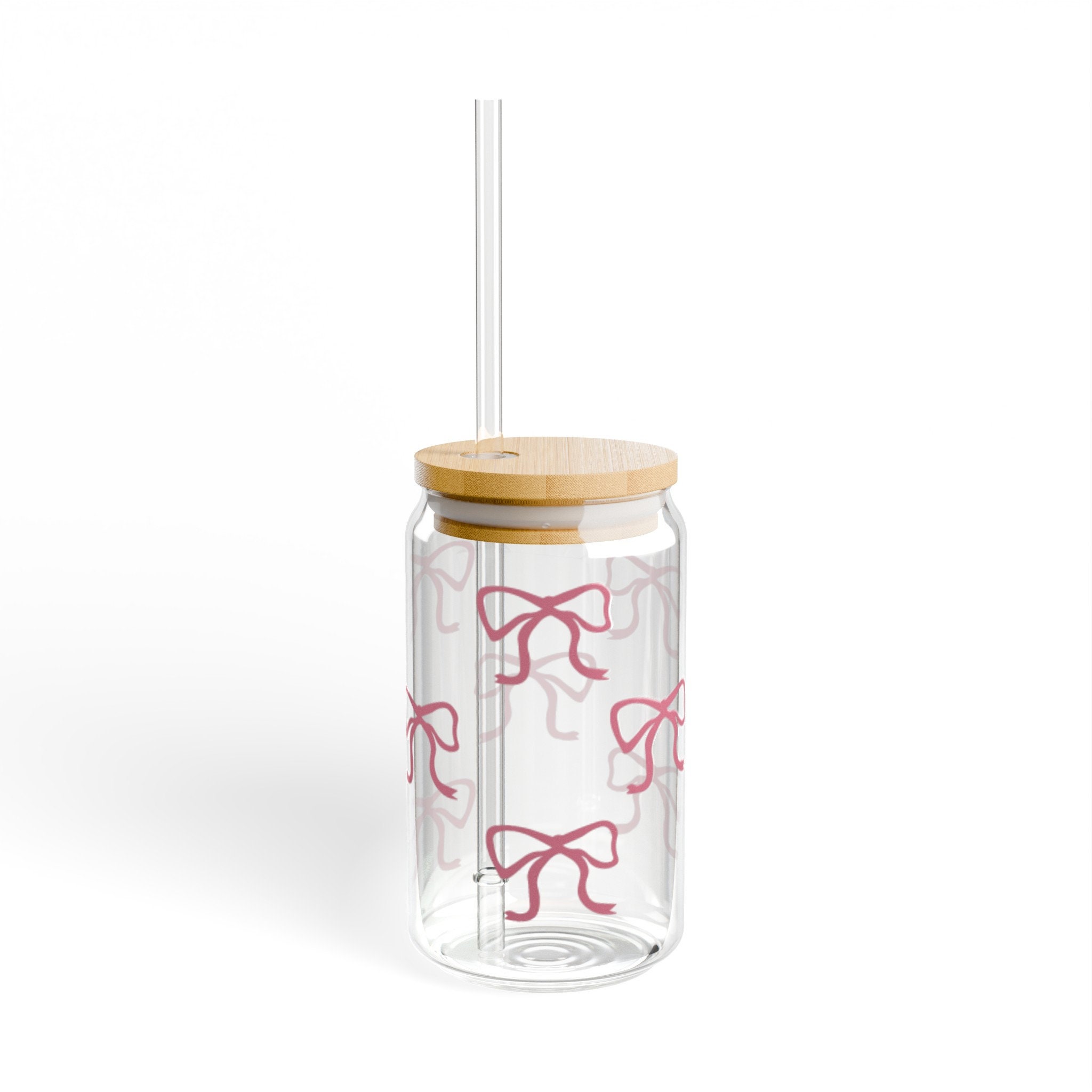 Pink Coquette Bow Cup Coquette Sipper Glass 16oz Cute Dollette Coquette ...