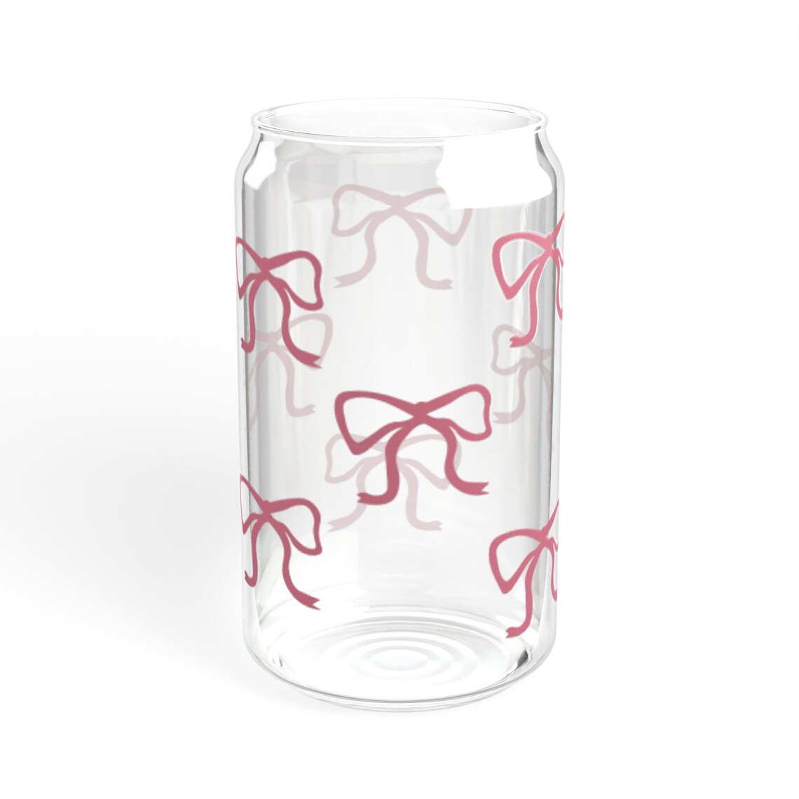 Pink Coquette Bow Cup Coquette Sipper Glass 16oz Cute Dollette Coquette ...
