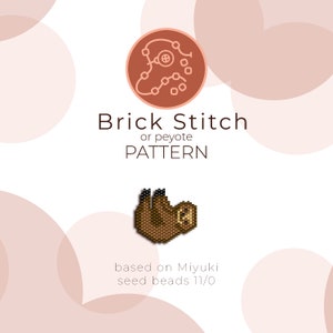 Lazy Sloth Brick Stitch Pattern | Brick Stitch or Peyote Pattern based on Miyuki Delica Seed Beads 11/0
