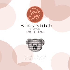 Koala Brick Stitch Pattern | Brick Stitch or Peyote Pattern based on Miyuki Delica Seed Beads 11/0