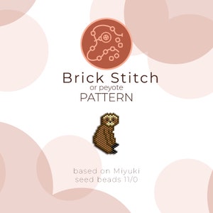 Sloth Sitting Brick Stitch Pattern | Brick Stitch or Peyote Pattern based on Miyuki Delica Seed Beads 11/0