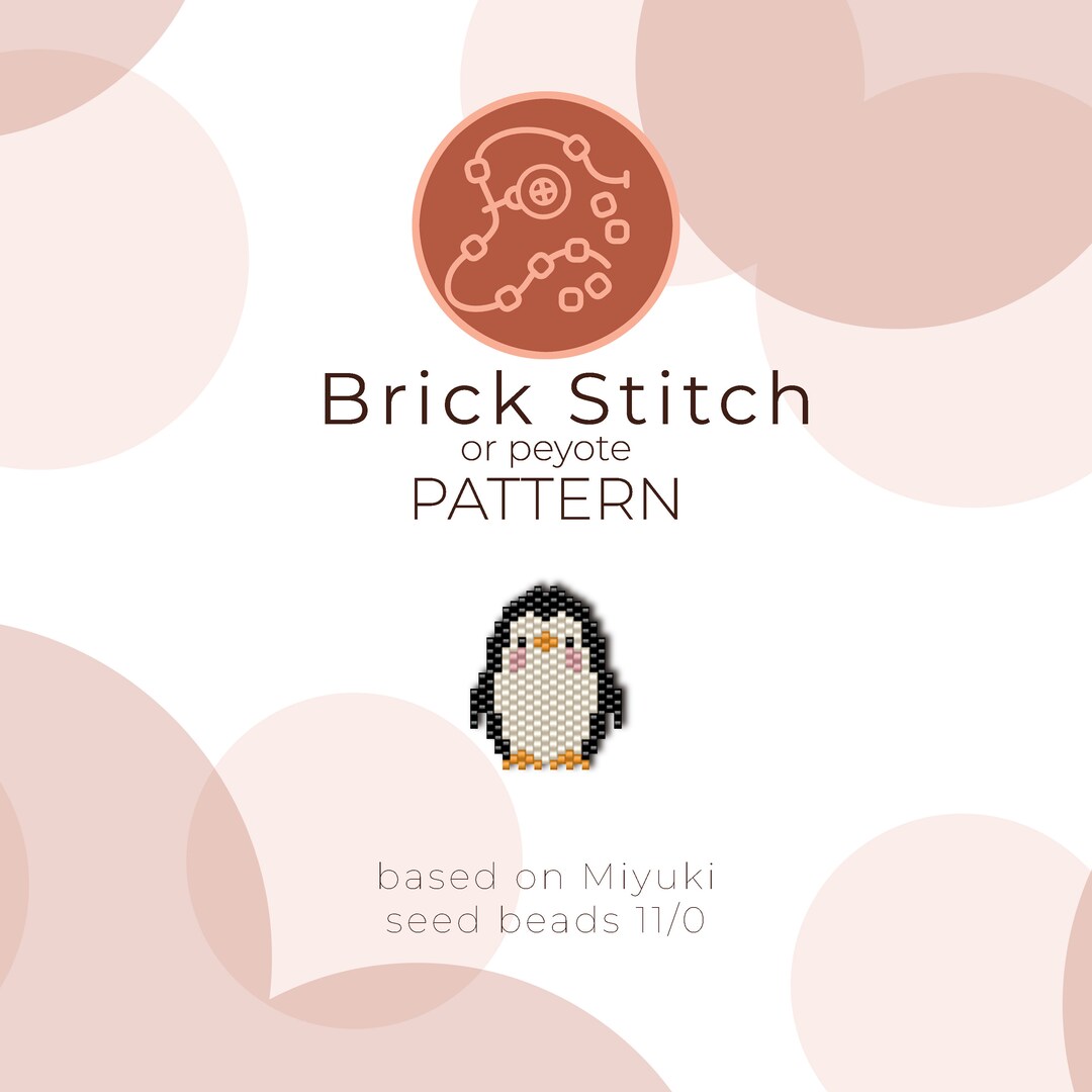 Small Pinguin Brick Stitch Pattern Brick Stitch or Peyote