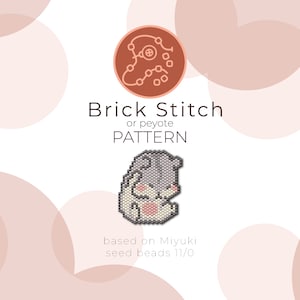 Hamster Brick Stitch Pattern | Brick Stitch or Peyote Pattern based on Miyuki Delica Seed Beads 11/0