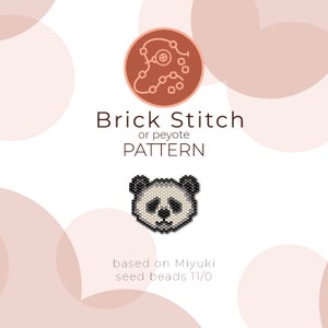 Panda Brick Stitch Pattern | Brick Stitch or Peyote Pattern based on Miyuki Delica Seed Beads 11/0